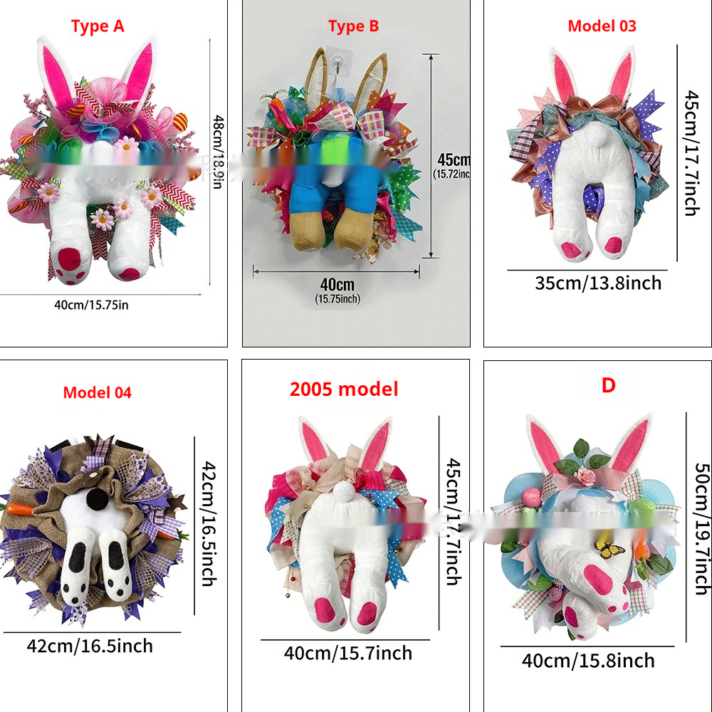 Creative Festive Easter Bunny Decorative Wreath 3