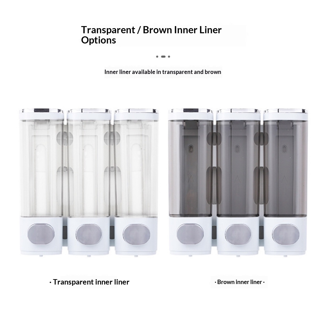 Wall-mounted Three-head Soap Dispenser For Home Useno Drilling Required 4