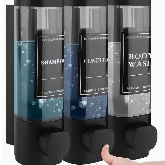 Wall-mounted Three-head Soap Dispenser For Home Useno Drilling Required 3