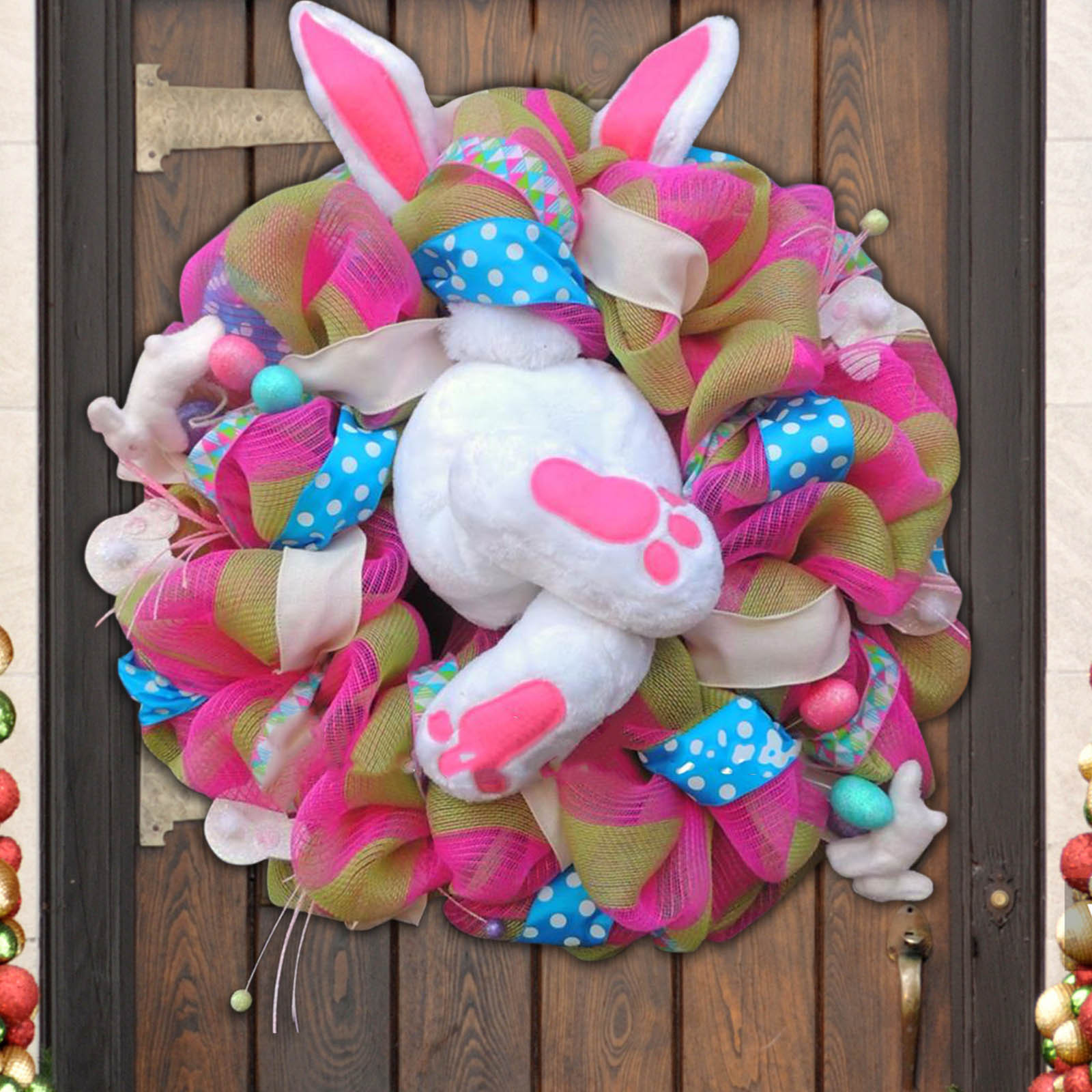Creative Festive Easter Bunny Decorative Wreath 12