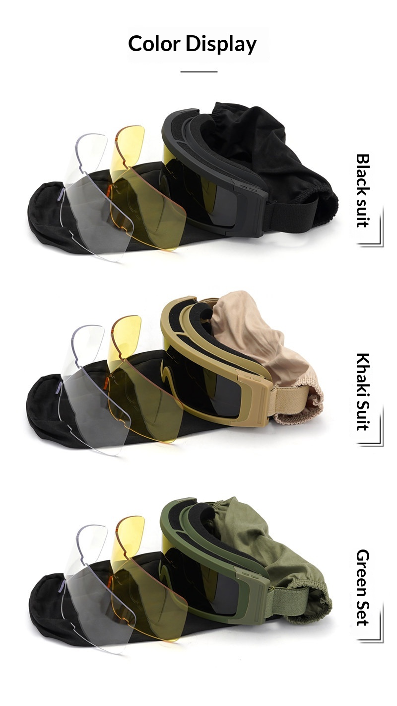 Anti Fog Tactical Anti Explosion Shooting Glasses Can Be Worn For Myopia