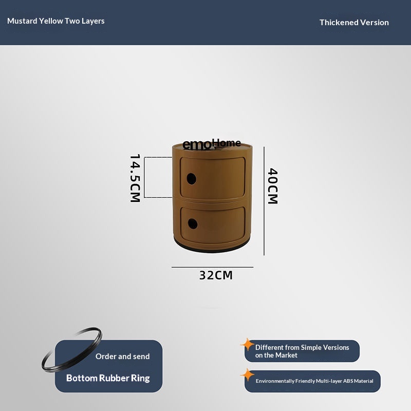 Cylindrical Bedside Living Room Multi-tiered Bedroom Storage Cabinet 10