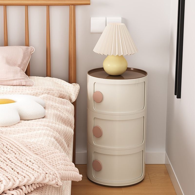 Cylindrical Bedside Living Room Multi-tiered Bedroom Storage Cabinet