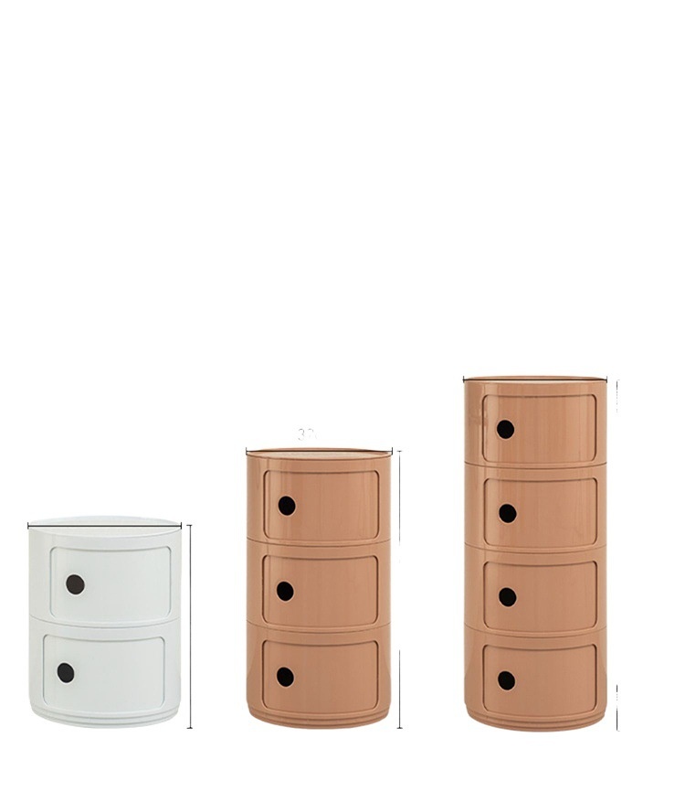 Cylindrical Bedside Living Room Multi-tiered Bedroom Storage Cabinet 5