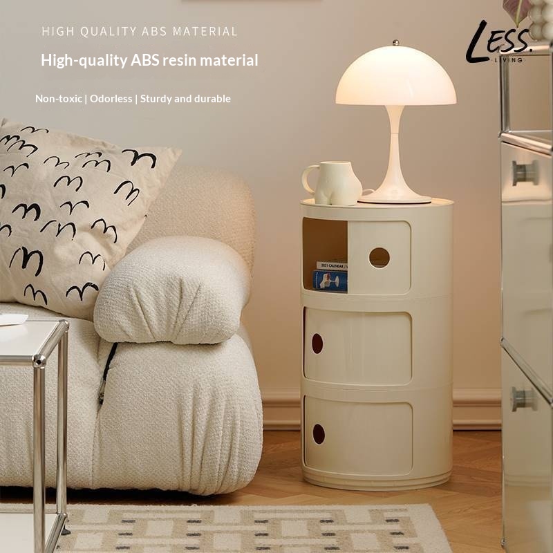 Cylindrical Bedside Living Room Multi-tiered Bedroom Storage Cabinet 3