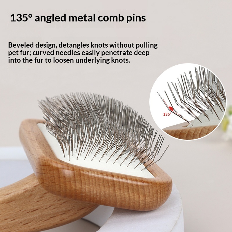 Natural Wooden Pin Brush Specially Designed For Dogs