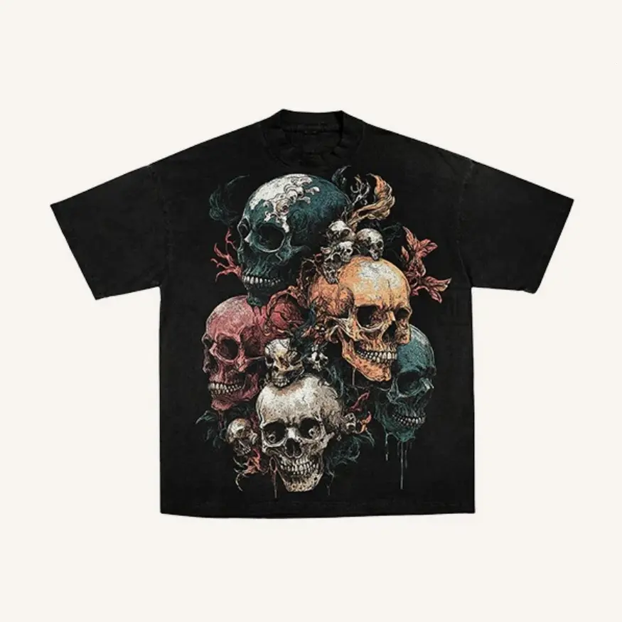 Mens Round-neck Printed Short-sleeve T-shirt