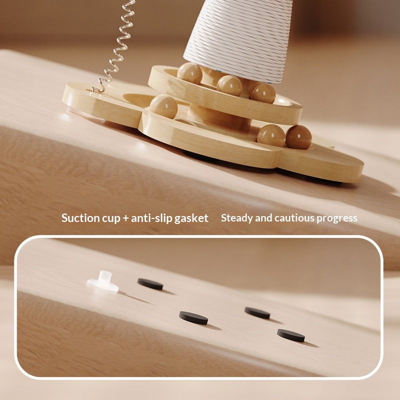 Durable Solid-wood Turntable Cat Teaser Wand Pet Supplies For Cats