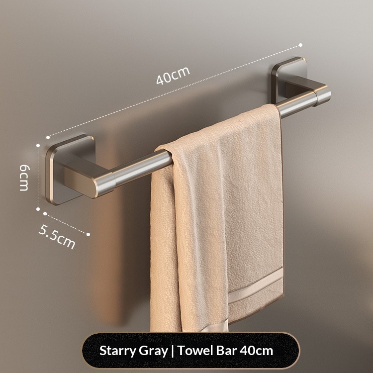 Punch-free Towel Bar Wall-mounted Shelf For The Bathroom Or Washroom 4