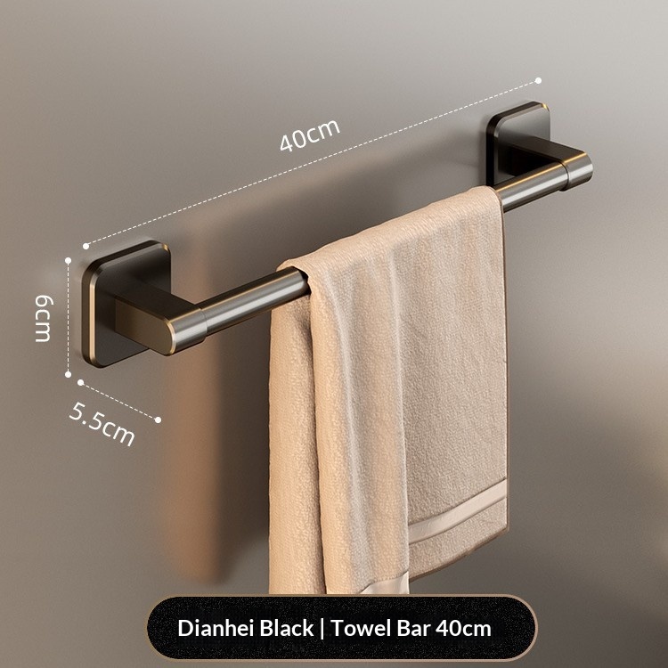 Punch-free Towel Bar Wall-mounted Shelf For The Bathroom Or Washroom 9