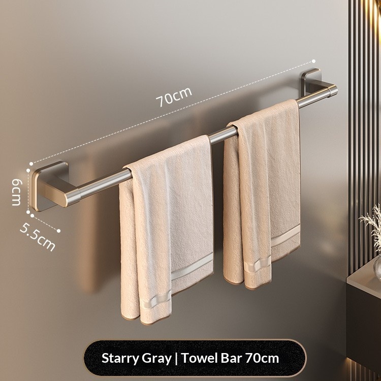 Punch-free Towel Bar Wall-mounted Shelf For The Bathroom Or Washroom 7