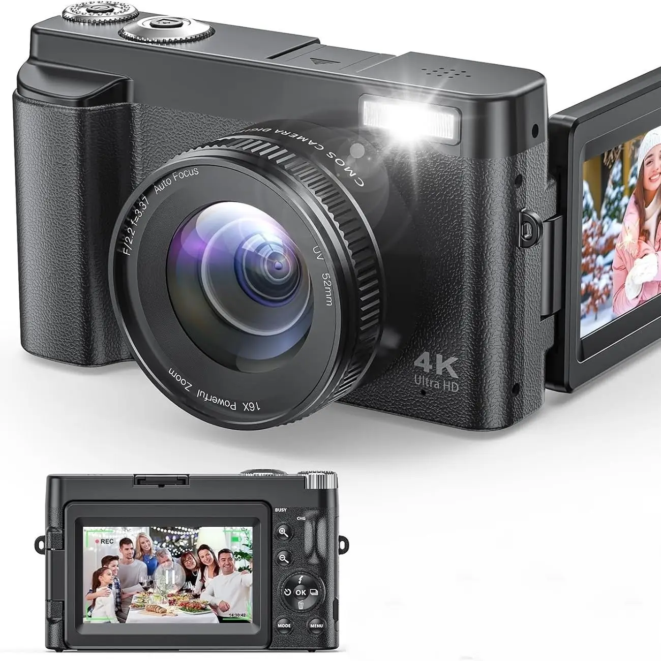 HD Digital Camcorder With Flip Screen And High-definition Recording