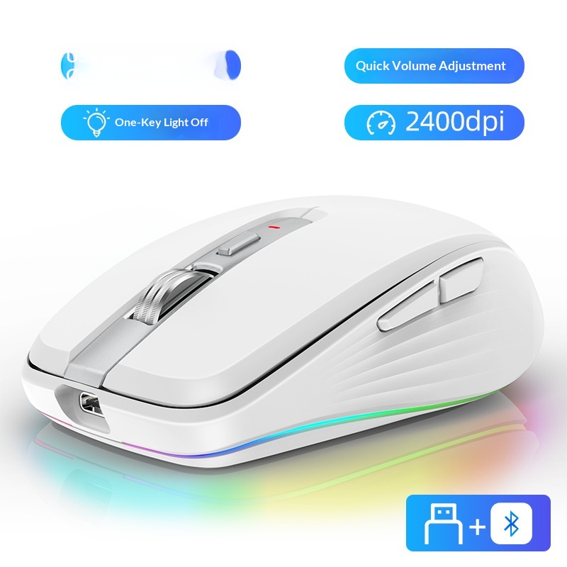 Bluetooth Wireless Charging Portable Office Mouse With Dual-mode Connectivity