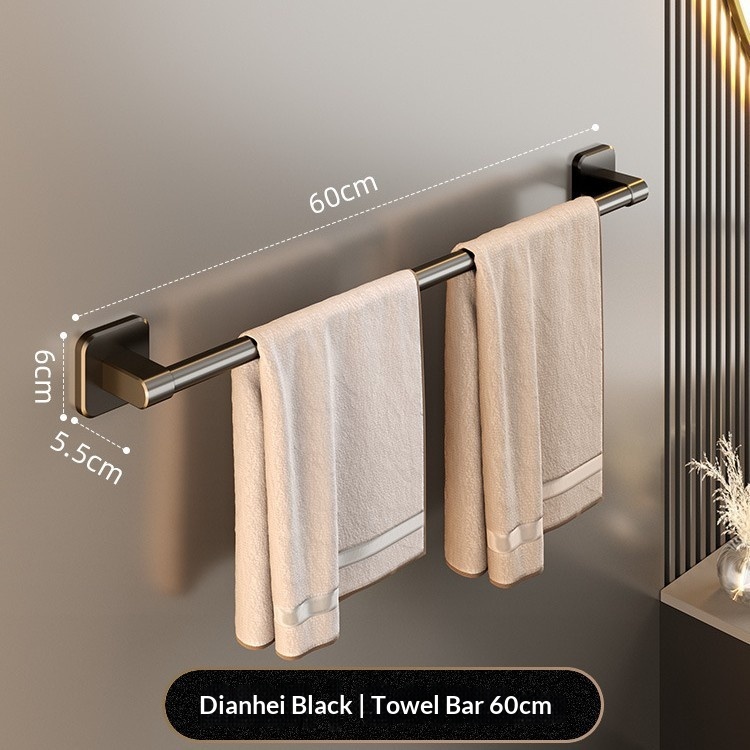 Punch-free Towel Bar Wall-mounted Shelf For The Bathroom Or Washroom 11