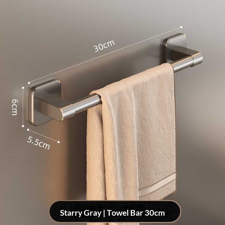 Punch-free Towel Bar Wall-mounted Shelf For The Bathroom Or Washroom 3
