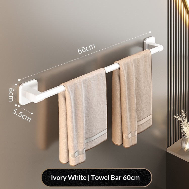 Punch-free Towel Bar Wall-mounted Shelf For The Bathroom Or Washroom 16