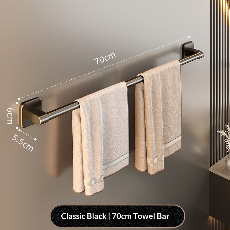 Punch-free Towel Bar Wall-mounted Shelf For The Bathroom Or Washroom 12