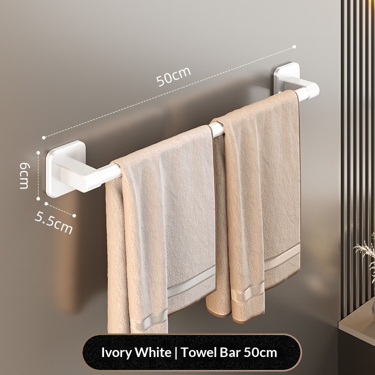Punch-free Towel Bar Wall-mounted Shelf For The Bathroom Or Washroom 15