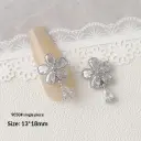 Silver Zircon Bow Nail Art Accessories view 3