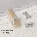 Silver Zircon Bow Nail Art Accessories view 23