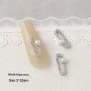 Silver Zircon Bow Nail Art Accessories view 24
