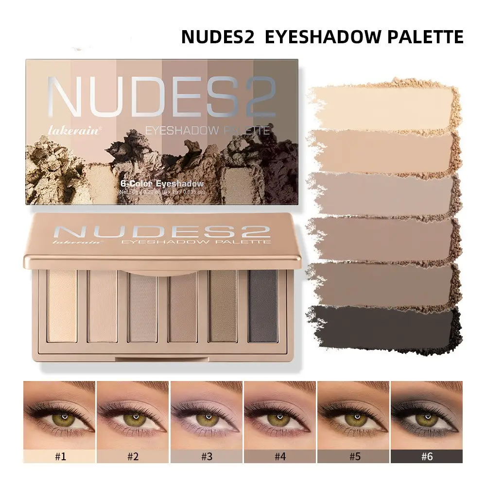 Six-Color Mini Matte Taupe Eyeshadow Palette