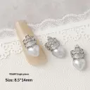 Silver Zircon Bow Nail Art Accessories view 25