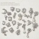 Silver Zircon Bow Nail Art Accessories view 6