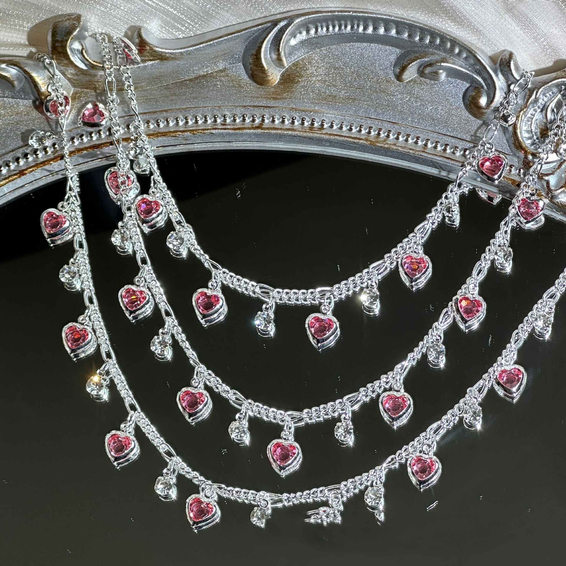 Heart Rhinestone High-colorfast Chain