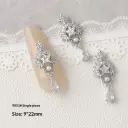 Silver Zircon Bow Nail Art Accessories view 11