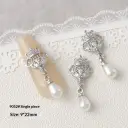 Silver Zircon Bow Nail Art Accessories view 10