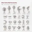 Silver Zircon Bow Nail Art Accessories view 30