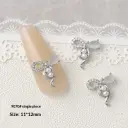Silver Zircon Bow Nail Art Accessories view 26