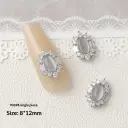 Silver Zircon Bow Nail Art Accessories view 5