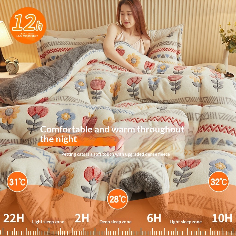 Winter Fleece-lined Milk Velvet Comforter 4