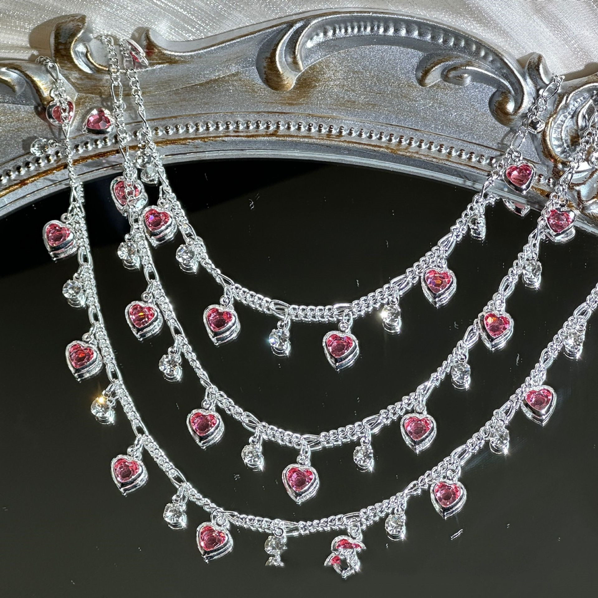 Heart Rhinestone High-colorfast Chain