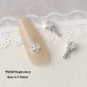 Silver Zircon Bow Nail Art Accessories view 14