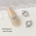 Silver Zircon Bow Nail Art Accessories view 13
