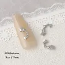 Silver Zircon Bow Nail Art Accessories view 7