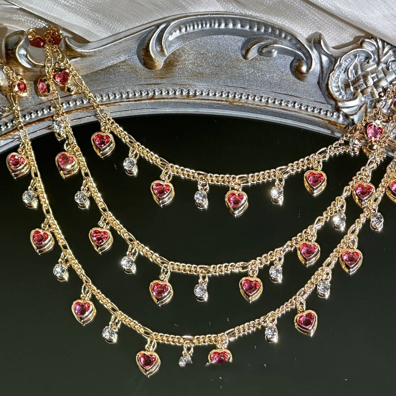 Heart Rhinestone High-colorfast Chain