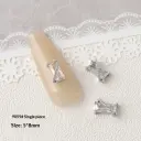 Silver Zircon Bow Nail Art Accessories view 27