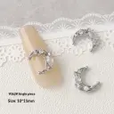 Silver Zircon Bow Nail Art Accessories view 15