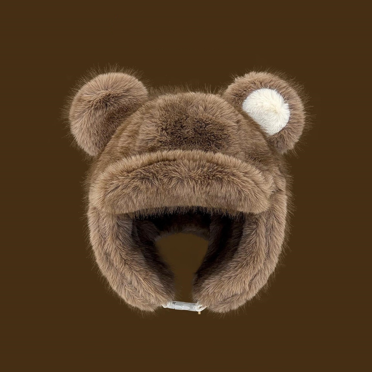Cute Little Bear-ear Plush Lei Feng Cap For Women