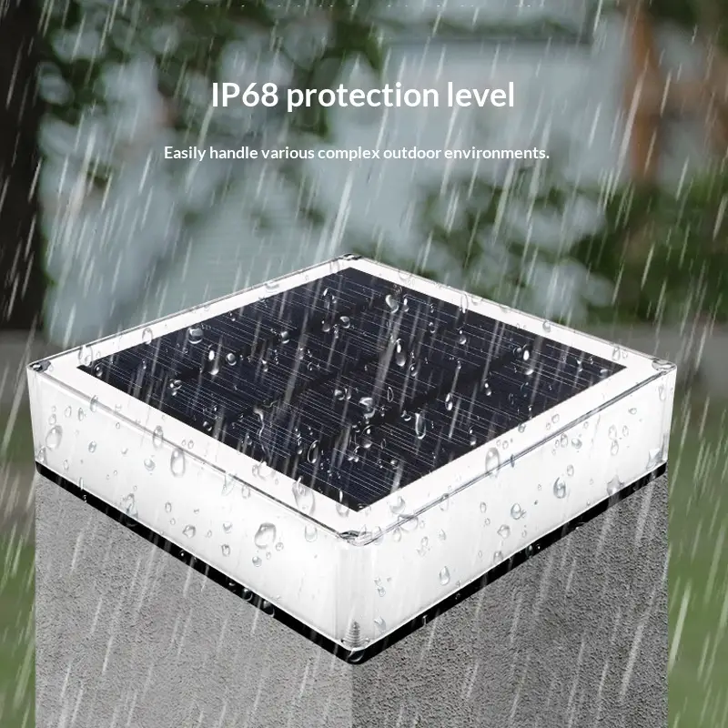 Solar-powered Square Pillar Headlight Outdoor Courtyard Light
