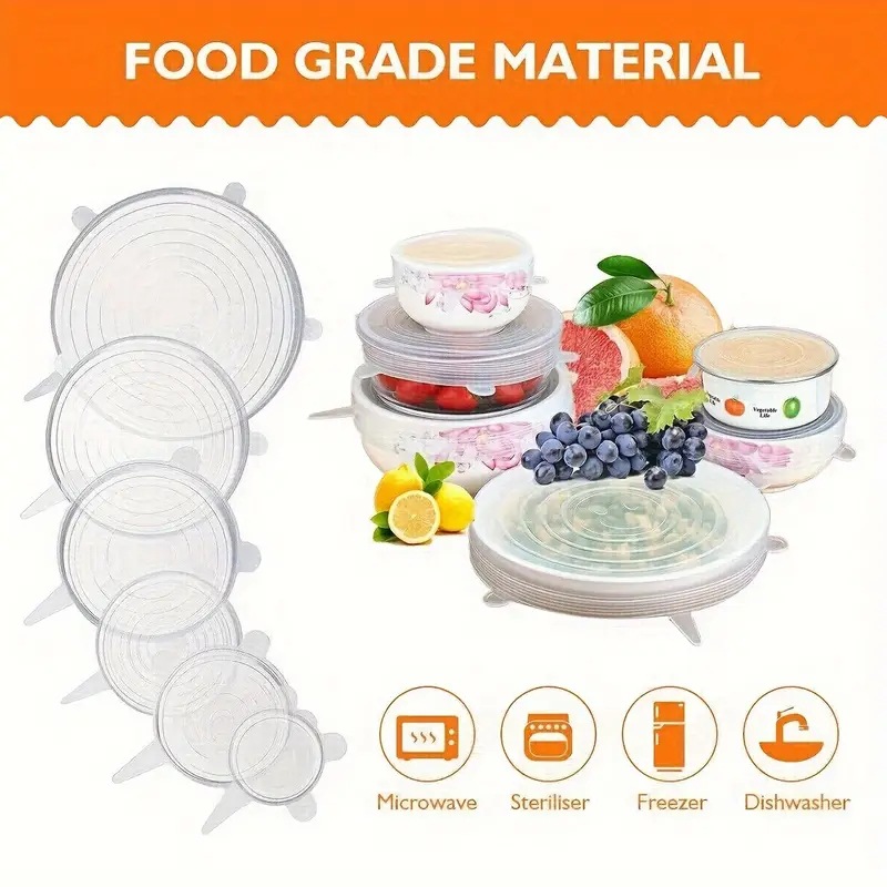 Multi-functional Food-grade Silicone Sealing Lid For Food Storage 5