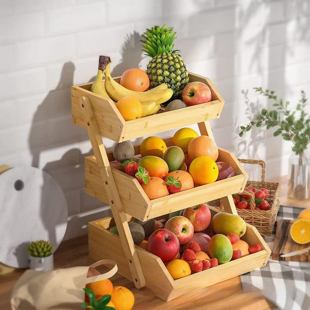 Portable Multi-tier Kitchen Vegetable And Fruit Rack