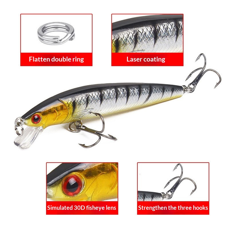 Lure Minnow With Rattling Beads Floating Plastic Lure Artificial Bait