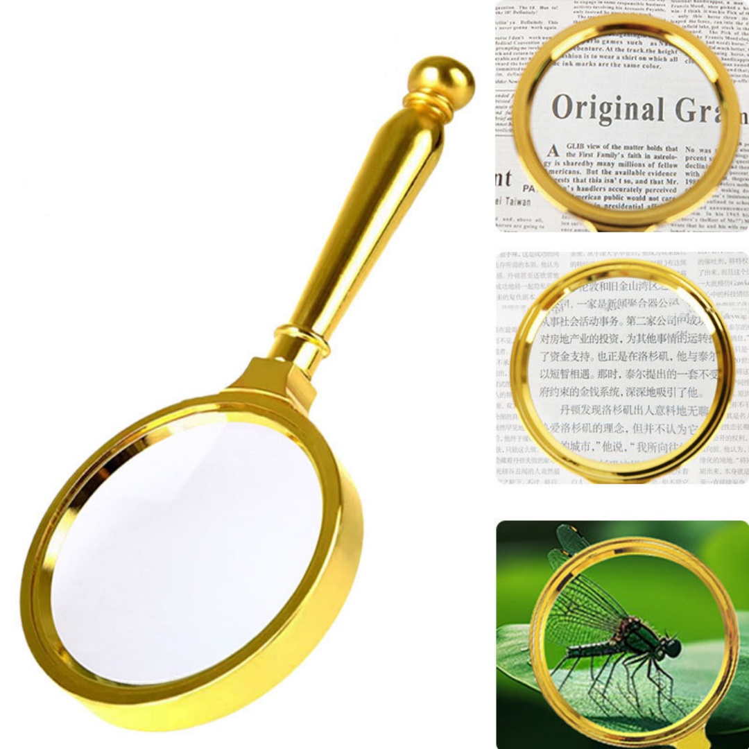 Gold-Plated Plastic High-Definition Handheld Magnifier