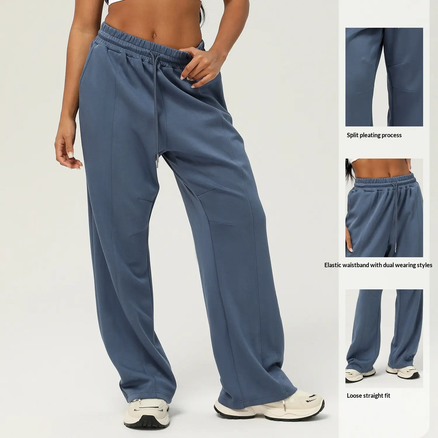 Womens High-Waisted Drawstring-Trimmed Bootcut Pants That Enhance The Hips