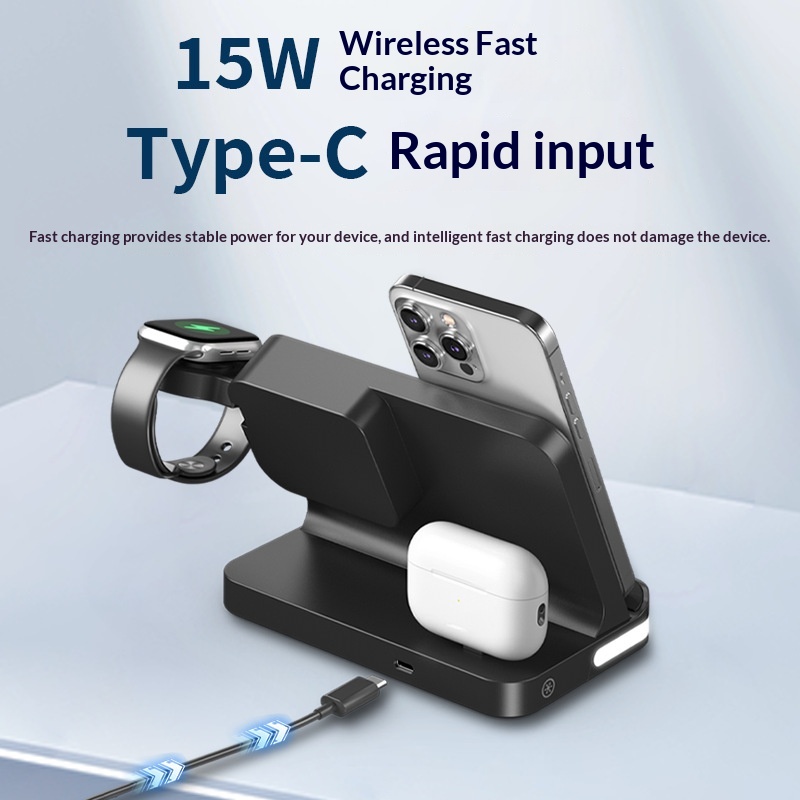 Clock Alarm Compatible With Mobile Phones Smartwatches Headphones And Wireless Chargers